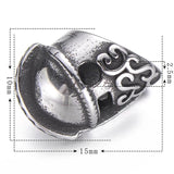 4pcs Stainless Steel Helmet Beads DIY Men's Bracelet Spacer Charms