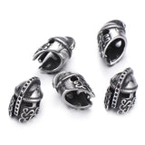 4pcs Stainless Steel Helmet Beads DIY Men's Bracelet Spacer Charms