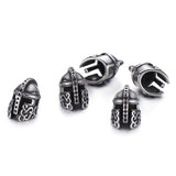 4pcs Stainless Steel Helmet Beads DIY Men's Bracelet Spacer Charms