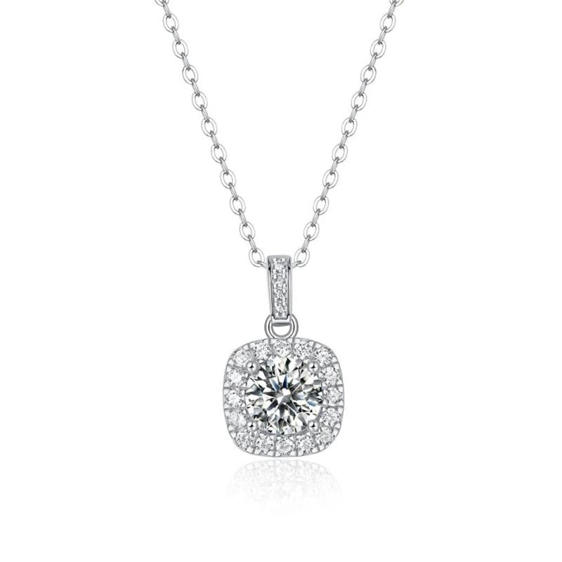 1CT D Moissanite Wedding Pendant Necklace