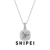 1CT D Moissanite Wedding Pendant Necklace