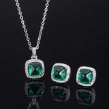 S925 Green Treasure Sugar Tower Diamond Set Pendant Necklace