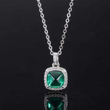 S925 Green Treasure Sugar Tower Diamond Set Pendant Necklace