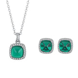 S925 Green Treasure Sugar Tower Diamond Set Pendant Necklace