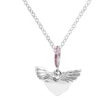 925 Silver Heart & Angel Wing Necklace Choker Pendant