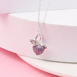 925 Silver Heart & Angel Wing Necklace Choker Pendant
