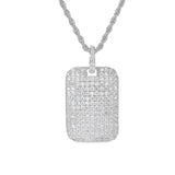 Hip Hop Rhinestone Necklace Men Square Pendant Chain