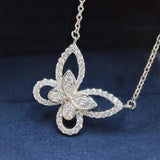 925 Silver Bow Necklace Diamond Collar Chain Pendant Jewelry