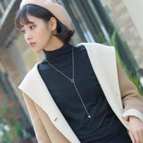 925 Silver Infinity Long Chain Pearl Pendant Necklace