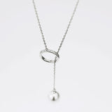 925 Silver Infinity Long Chain Pearl Pendant Necklace
