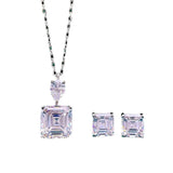 Asche Pagoda Square Diamond Necklace - Women's Style