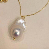 Baroque Pearl Pendant 18 Inches Necklace Classic Real Cultured Aurora Wedding