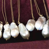 Baroque Pearl Pendant 18 Inches Necklace Classic Real Cultured Aurora Wedding