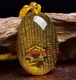 Natural Amber Amulet Necklace Round Bead Sweater Chain Pendant