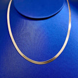 Flat Snake Collar Chain 925 Silver Necklace with 18k Plated