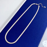 Flat Snake Collar Chain 925 Silver Necklace with 18k Plated