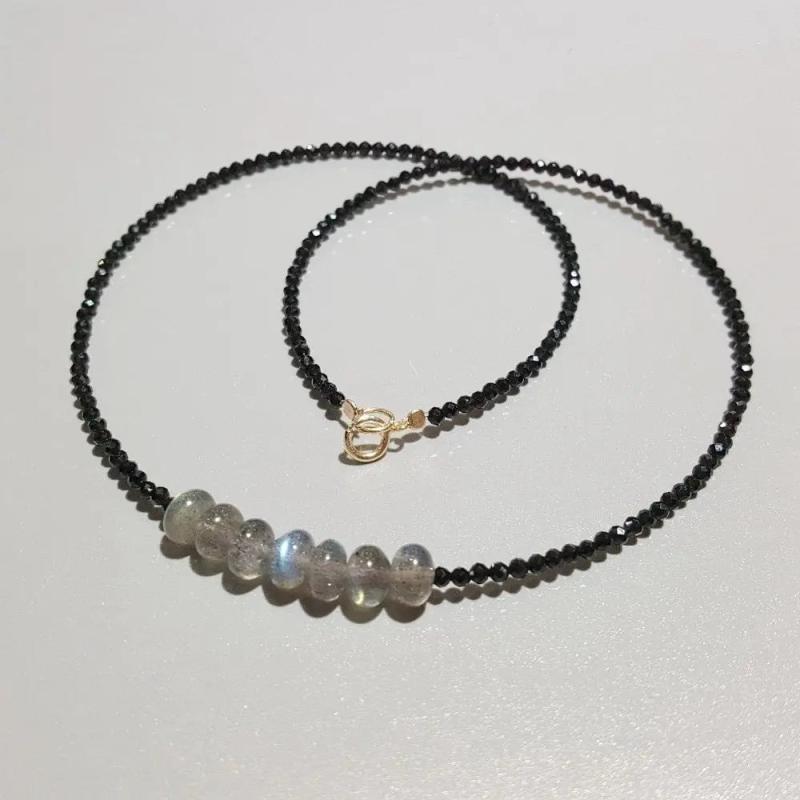 Labradorite Spinel Silver Necklace
