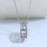 925 Silver Dew Diamond Necklace Women's Collar Chain Pendant Retro
