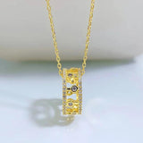 925 Silver Dew Diamond Necklace Women's Collar Chain Pendant Retro