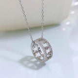 925 Silver Dew Diamond Necklace Women's Collar Chain Pendant Retro