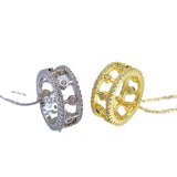 925 Silver Dew Diamond Necklace Women's Collar Chain Pendant Retro