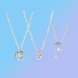 S925 Silver Double Heart Pendant Necklace - Mother's Collection