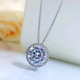D-color Diamond Pendant 11.0 CT Collar Chain Necklace 38+5