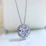 D-color Diamond Pendant 11.0 CT Collar Chain Necklace 38+5