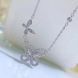 925 Silver Butterfly Necklace Collar Chain ins Style