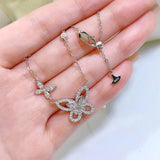 925 Silver Butterfly Necklace Collar Chain ins Style