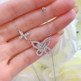 925 Silver Butterfly Necklace Collar Chain ins Style