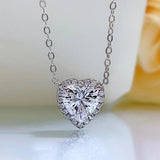 S925 Silver 2-carat Love Necklace Pendant Women's High Carbon Diamond Pendant