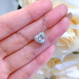 S925 Silver 2-carat Love Necklace Pendant Women's High Carbon Diamond Pendant