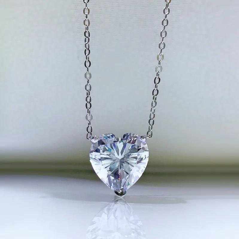 S925 Love Yellow Diamond Necklace Women's Neck Chain