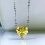 S925 Love Yellow Diamond Necklace Women's Neck Chain