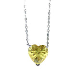 S925 Love Yellow Diamond Necklace Women's Neck Chain