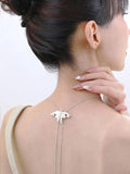 Haya Studio Moth Pendant Women Necklace Crystal Colar Chain