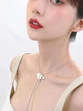 Haya Studio Moth Pendant Women Necklace Crystal Colar Chain