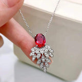 S925 Silver Ruby 7*9 Necklace Jewelry Ins Necklace Jewelry