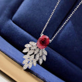 S925 Silver Ruby 7*9 Necklace Jewelry Ins Necklace Jewelry