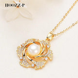 Natural Large Bead Pearl Necklace Pendant  Adjustable Zircon Chain Gift