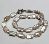 Pink Fresh Water Pearl Necklace 9x15mm 17INCH
