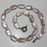 Pink Fresh Water Pearl Necklace 9x15mm 17INCH
