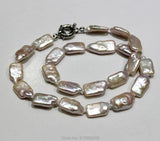 Pink Fresh Water Pearl Necklace 9x15mm 17INCH
