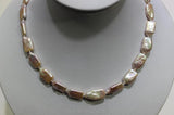 Pink Fresh Water Pearl Necklace 9x15mm 17INCH