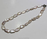 Pink Fresh Water Pearl Necklace 9x15mm 17INCH