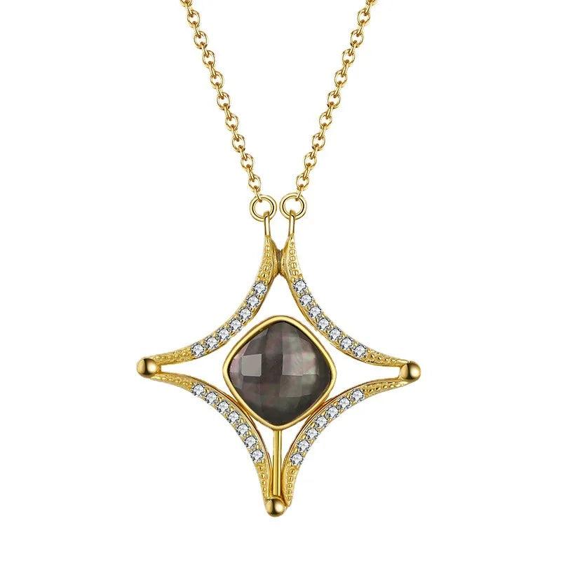Crystal Zircon Star Pendant Necklace S925 Solid Silver for Women