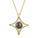 Crystal Zircon Star Pendant Necklace S925 Solid Silver for Women