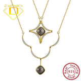 Crystal Zircon Star Pendant Necklace S925 Solid Silver for Women