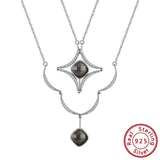 Crystal Zircon Star Pendant Necklace S925 Solid Silver for Women